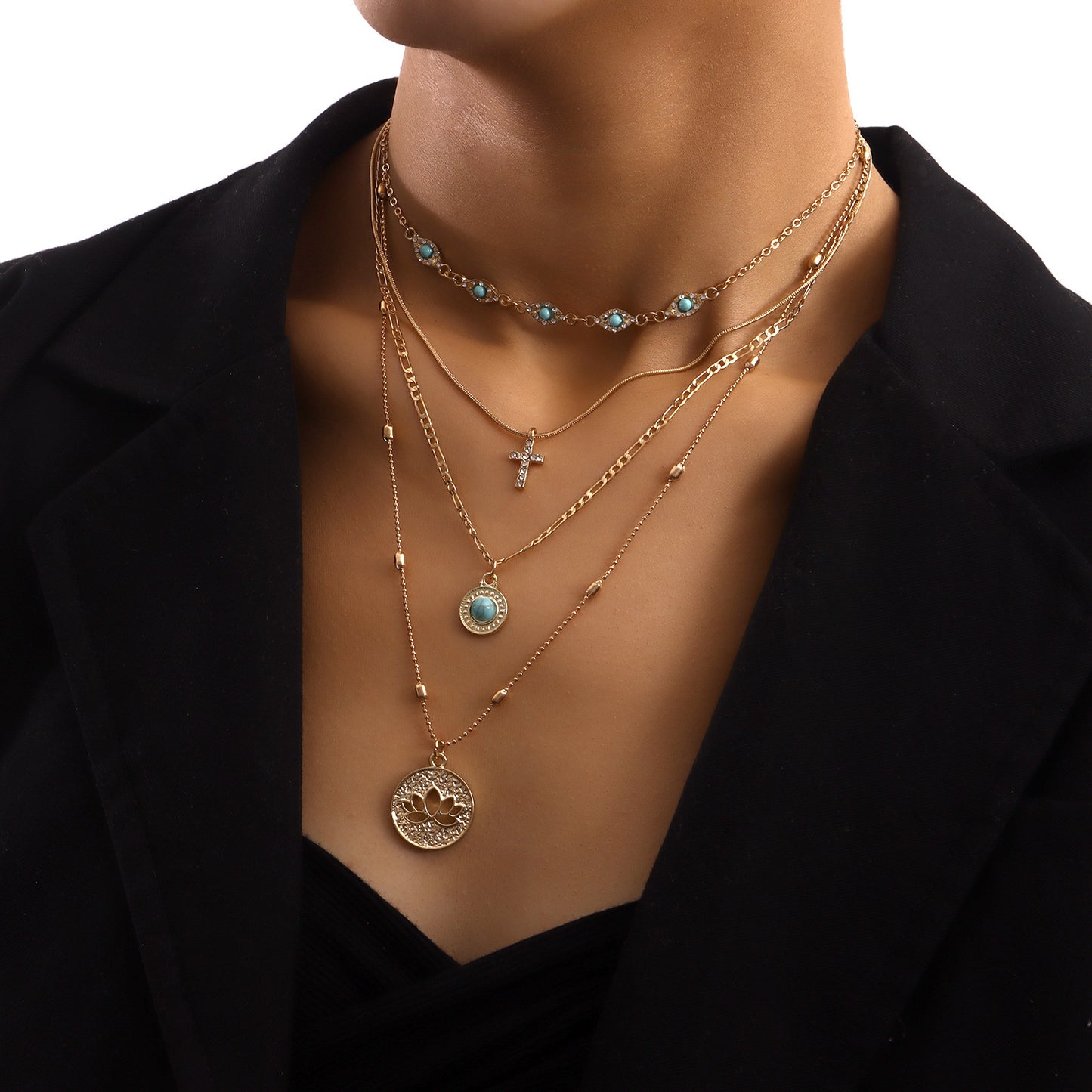 Boho - Chic Layered Gold Necklaces