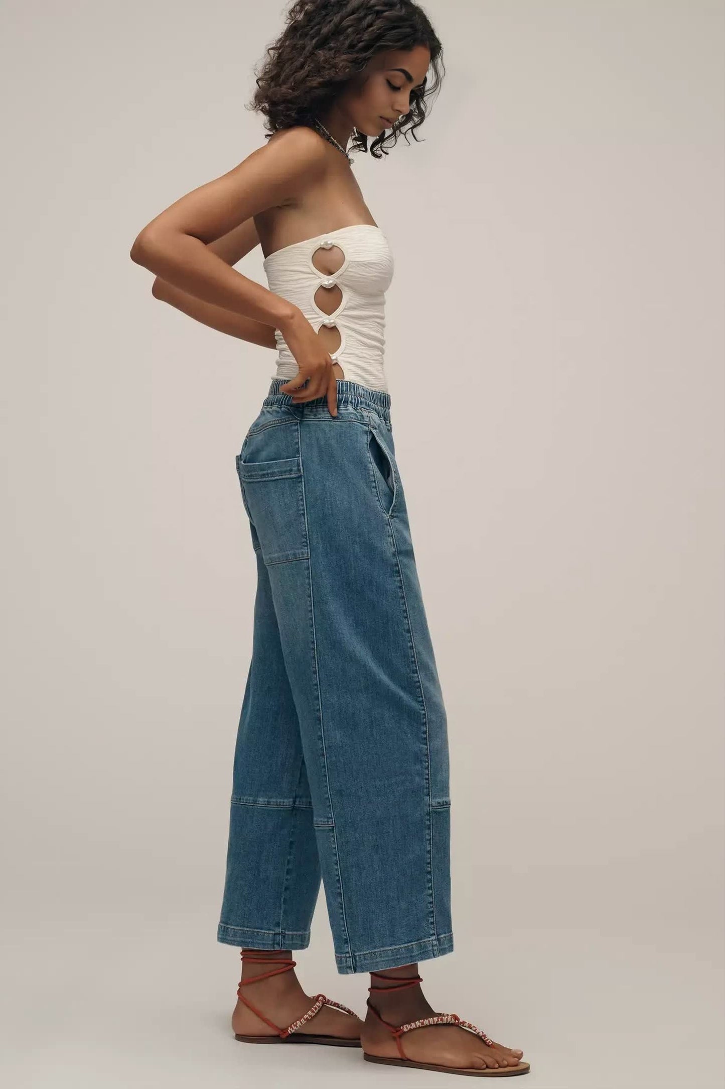 The Relaxed Pull-On Barrel Jeans(Buy 2 Free Shipping)