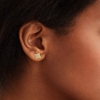 Hip Hop Cubic Stud Earrings VVS Synthetic Moissanite S925 Stud