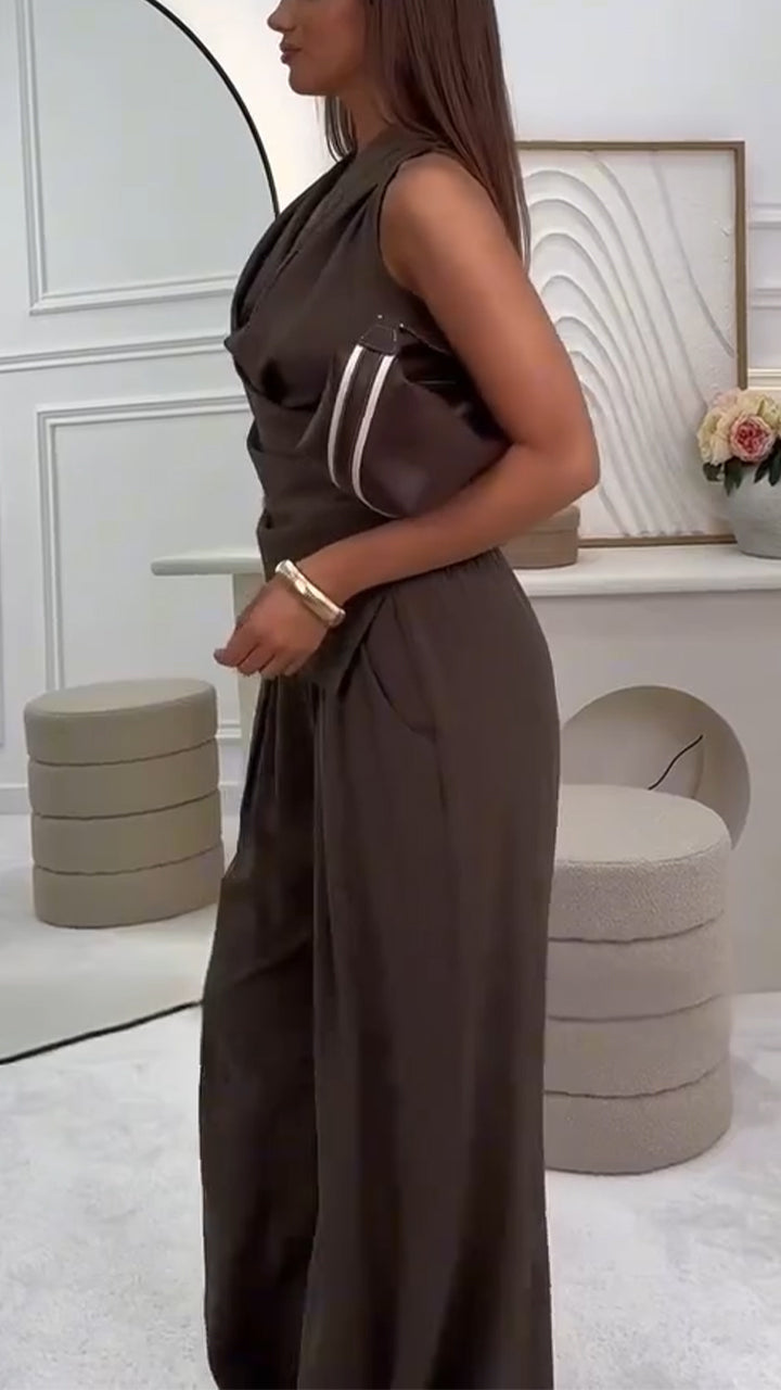 Women's V-neck Hanging Neck Top+pants Casual Suit(Buy 2 Free Shipping)