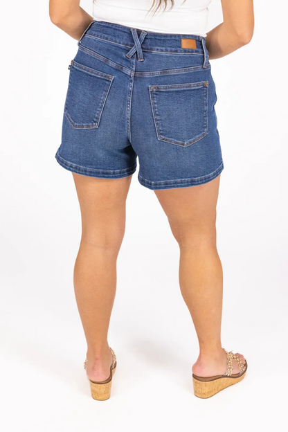 Tummy Control Double Button Waistband Shorts (Buy 2 Free Shipping)