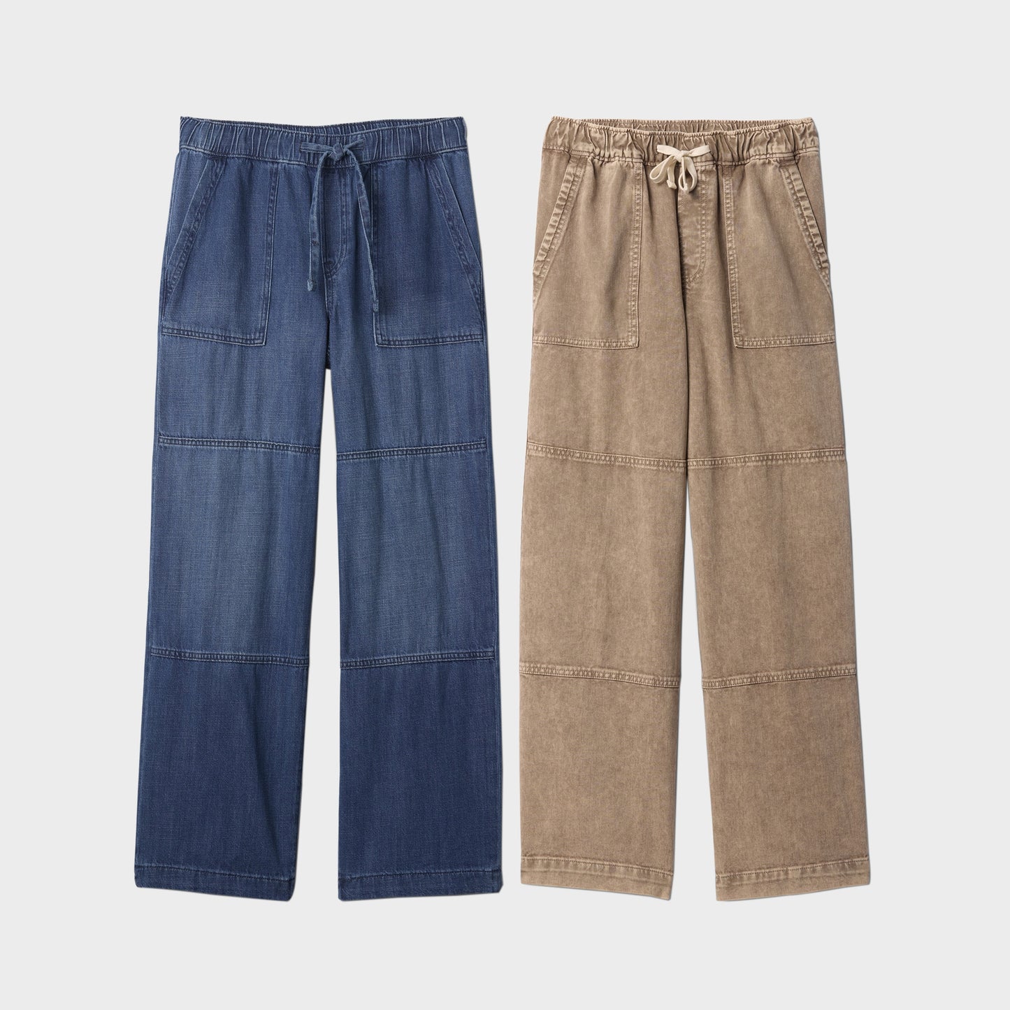 High Rise Seamed Wide-Leg Pull-On Jeans(BUY 2 FREE SHIPPING)