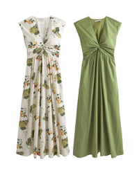 Cream Fruit Print+Green