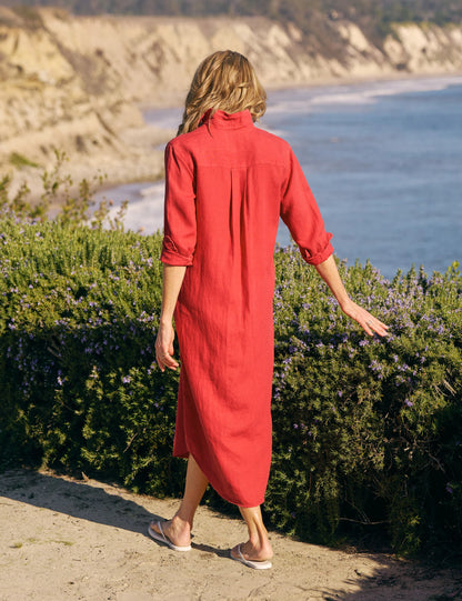 Rory Maxi Linen Shirtdress (Buy 2 Free Shipping)