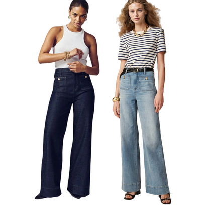 Tummy Control Sailor Wide Leg Trouser (Buy 2 Free Shipping)