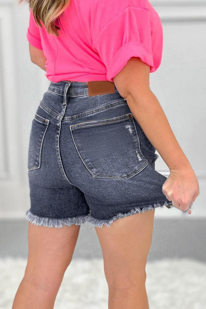 Tummy Control Rigid Magic Button Fly Cutoff Shorts (Buy 2 Free Shipping)