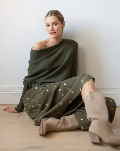 Cashmere Asymmetric Draped Jumper (Buy 2 Free Shipping)