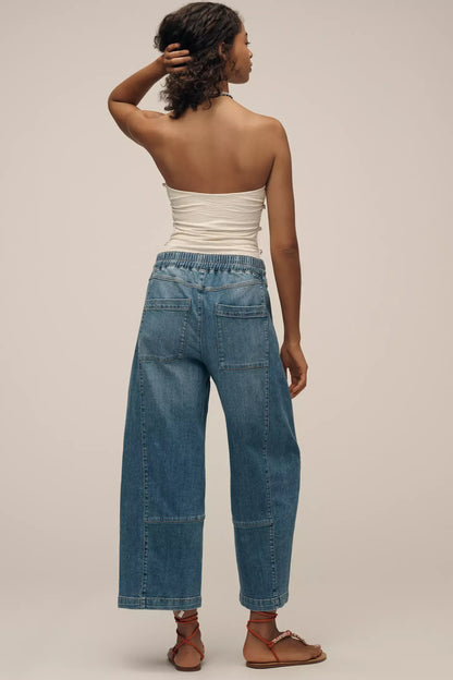 The Relaxed Pull-On Barrel Jeans(Buy 2 Free Shipping)