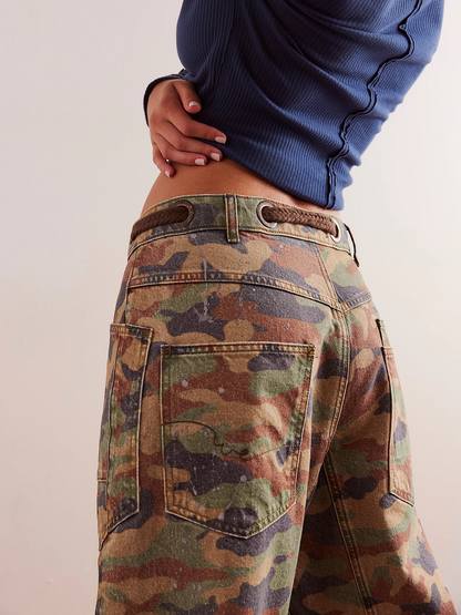 Moxie Printed Low-Slung Barrel Jeans (BUY 2 FREE SHIPPING)