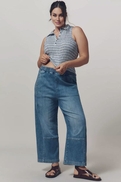 The Relaxed Pull-On Barrel Jeans(Buy 2 Free Shipping)