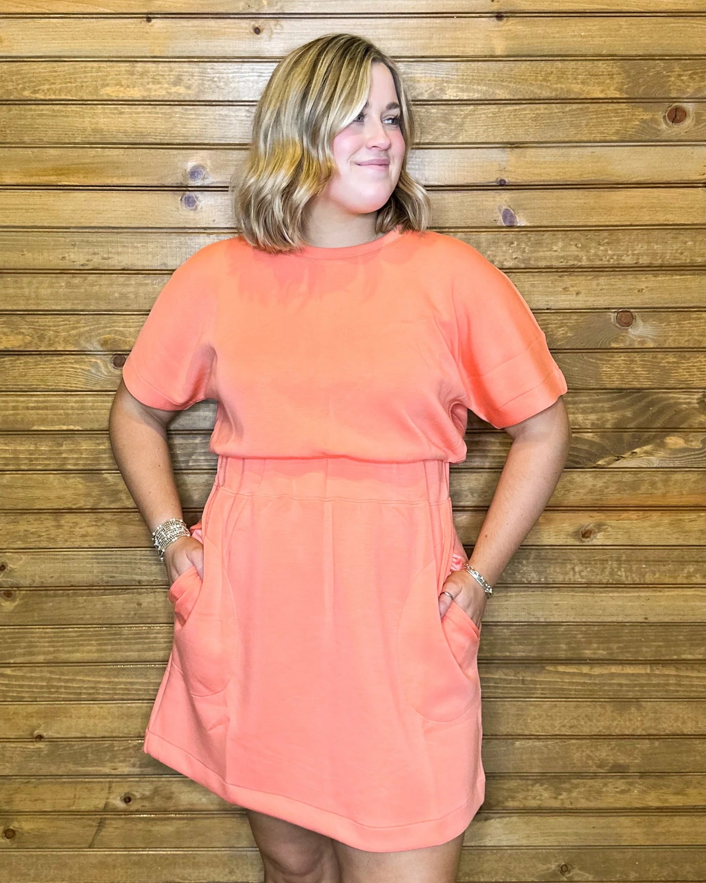 AirEssentials Cinched T-Shirt Dress (Buy 2 Free Shipping)