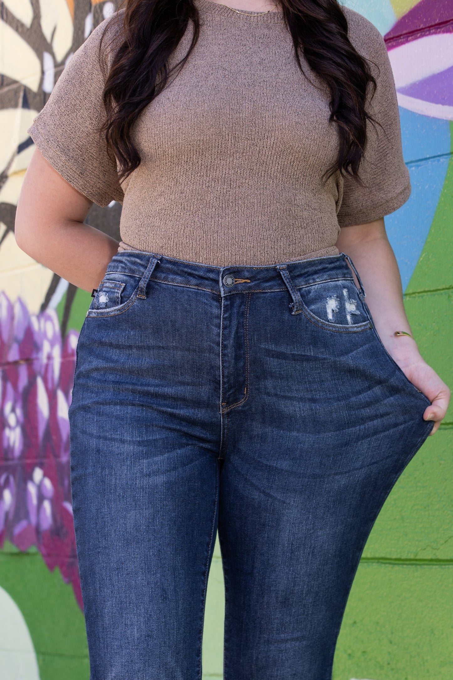 One For You, Me, And Her High-Rise Slim Fit Bootcut Denim(BUY 2 FREE SHIPPING)