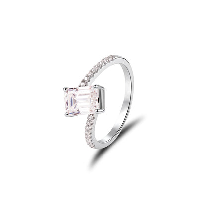 2ct Sparkling Step Cut Engagement Ring Wedding Band Synthetic Moissanite S925 Ring Band Jewelry