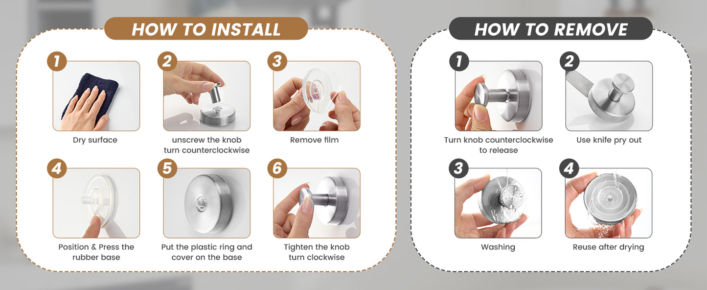 Suction Cup Hooks (Buy 1 Get 4 set)