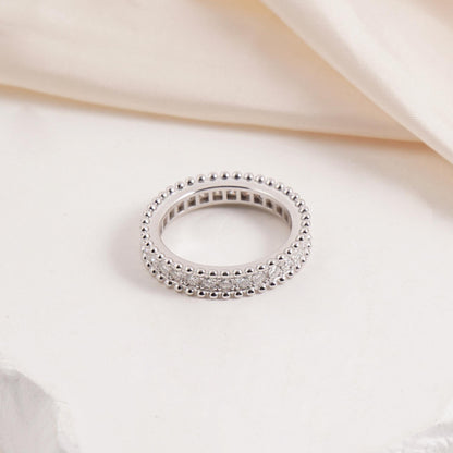 Luxury Full Eternity Ring Band Stacking Ring Wedding Ring Synthetic Moissanite Ring