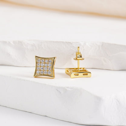 Hip Hop Cubic Stud Earrings VVS Synthetic Moissanite S925 Stud