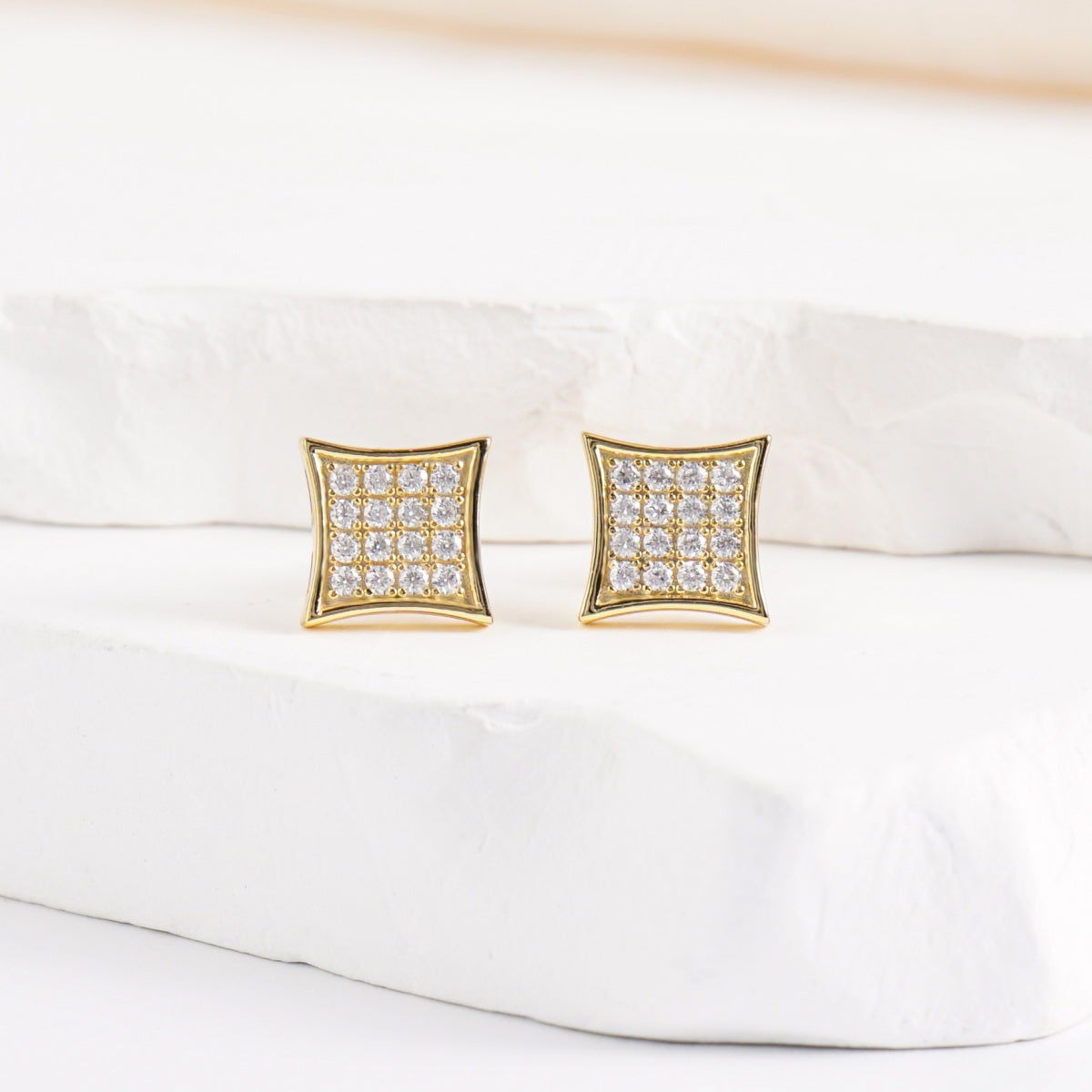 Hip Hop Cubic Stud Earrings VVS Synthetic Moissanite S925 Stud