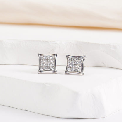 Hip Hop Cubic Stud Earrings VVS Synthetic Moissanite S925 Stud