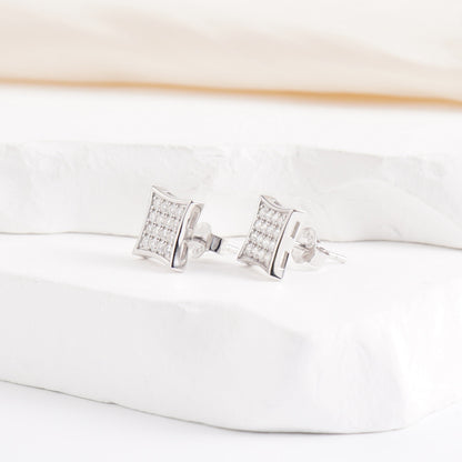 Hip Hop Cubic Stud Earrings VVS Synthetic Moissanite S925 Stud