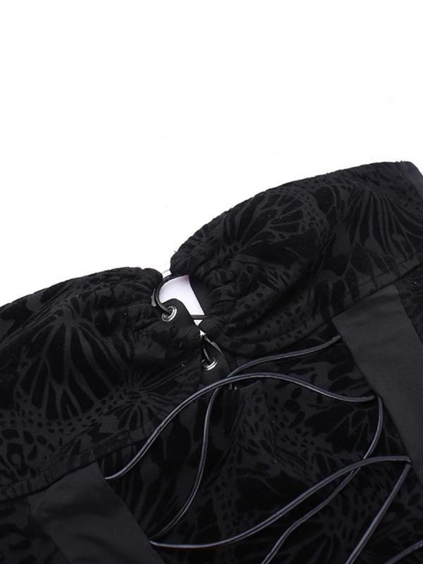 Summer Backless Adjustable Lace Up Tube Top & Ring Linked Pants 2 Piece Set(Buy 2 Free Shipping)