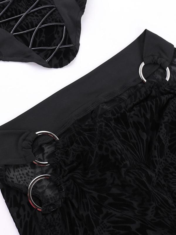 Summer Backless Adjustable Lace Up Tube Top & Ring Linked Pants 2 Piece Set(Buy 2 Free Shipping)