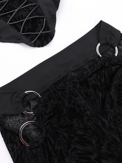 Summer Backless Adjustable Lace Up Tube Top & Ring Linked Pants 2 Piece Set(Buy 2 Free Shipping)