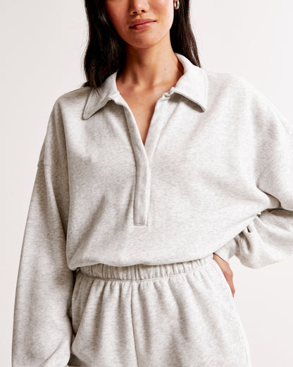 Long-Sleeve Polo Fleece Romper(BUY 2 FREE SHIPPING)