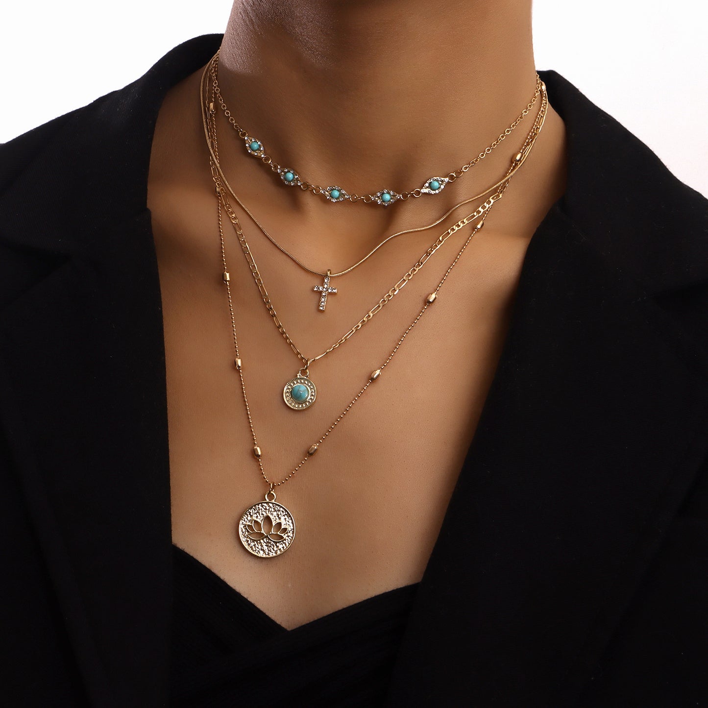 Boho - Chic Layered Gold Necklaces