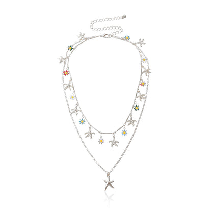 Beachy Blossom Starfish Layered Necklace