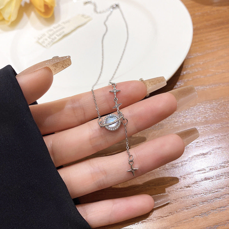 Celestial Planet Silver Necklace