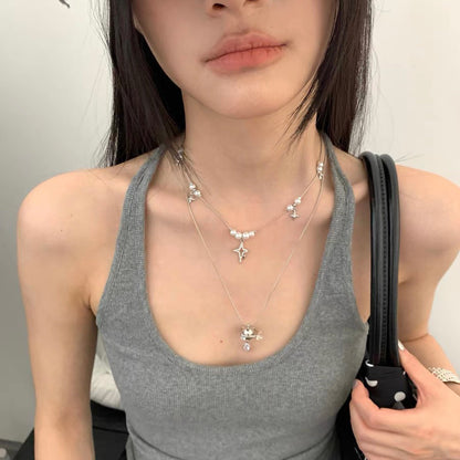 Galaxy Roaming | Pearl - Starlight Interwoven Dreamy Necklace