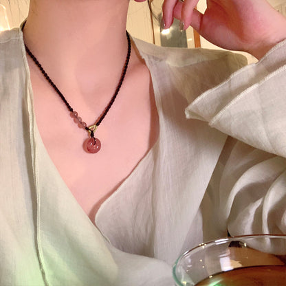 Black Cord as Paper, Gemstones as Ink—An Eastern Poem for the Neck