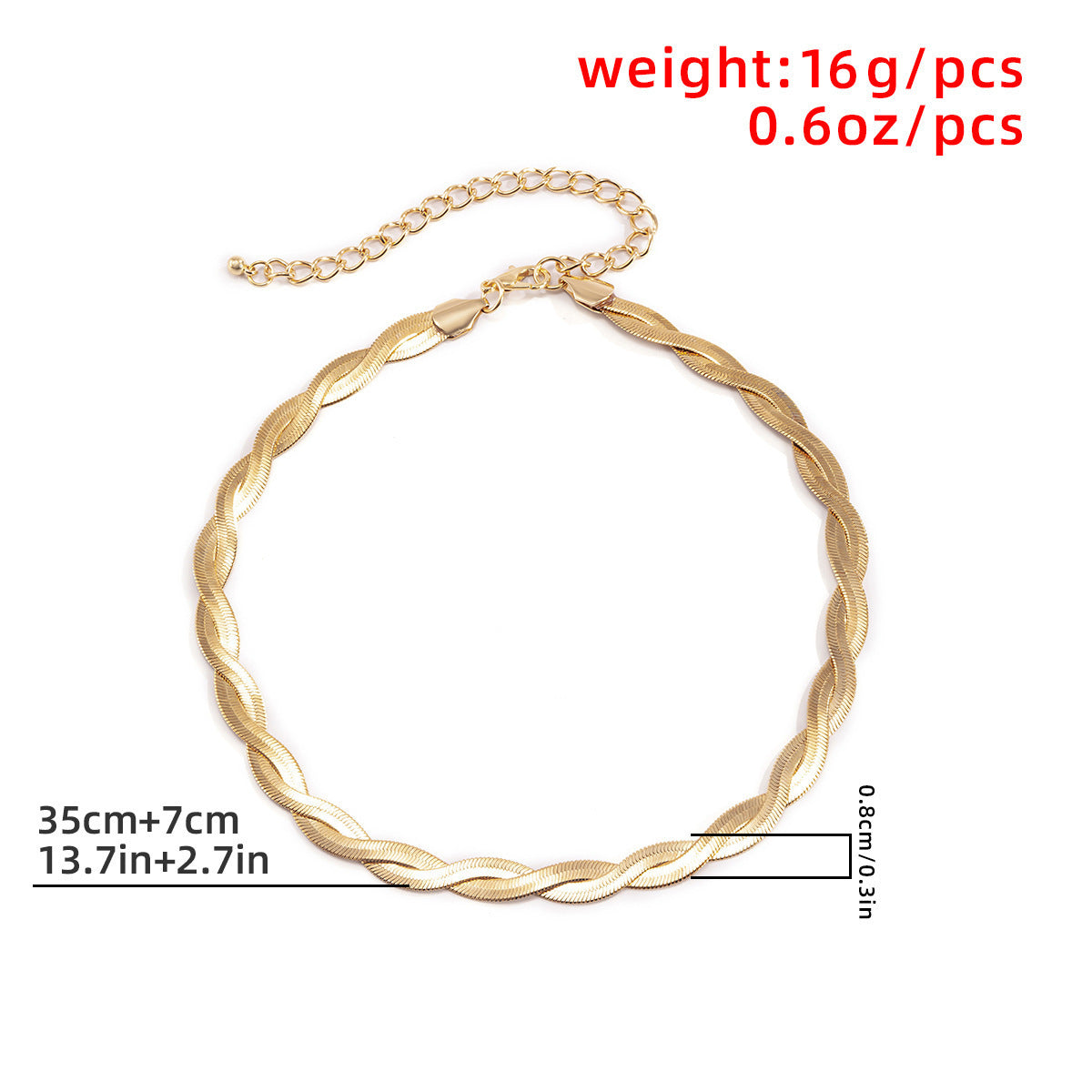 Twisted Silver Herringbone Choker