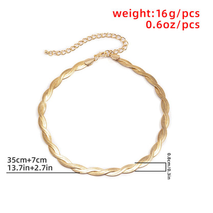 Twisted Silver Herringbone Choker