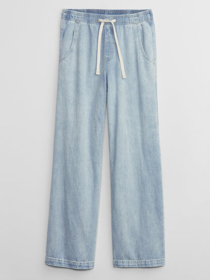 High Rise Seamed Wide-Leg Pull-On Jeans(BUY 2 FREE SHIPPING)