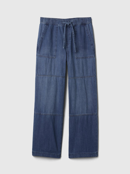 High Rise Seamed Wide-Leg Pull-On Jeans(BUY 2 FREE SHIPPING)
