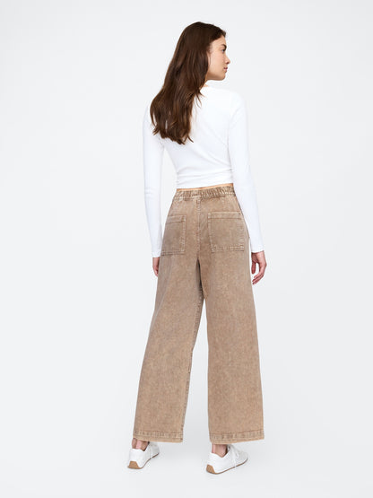 High Rise Seamed Wide-Leg Pull-On Jeans(BUY 2 FREE SHIPPING)