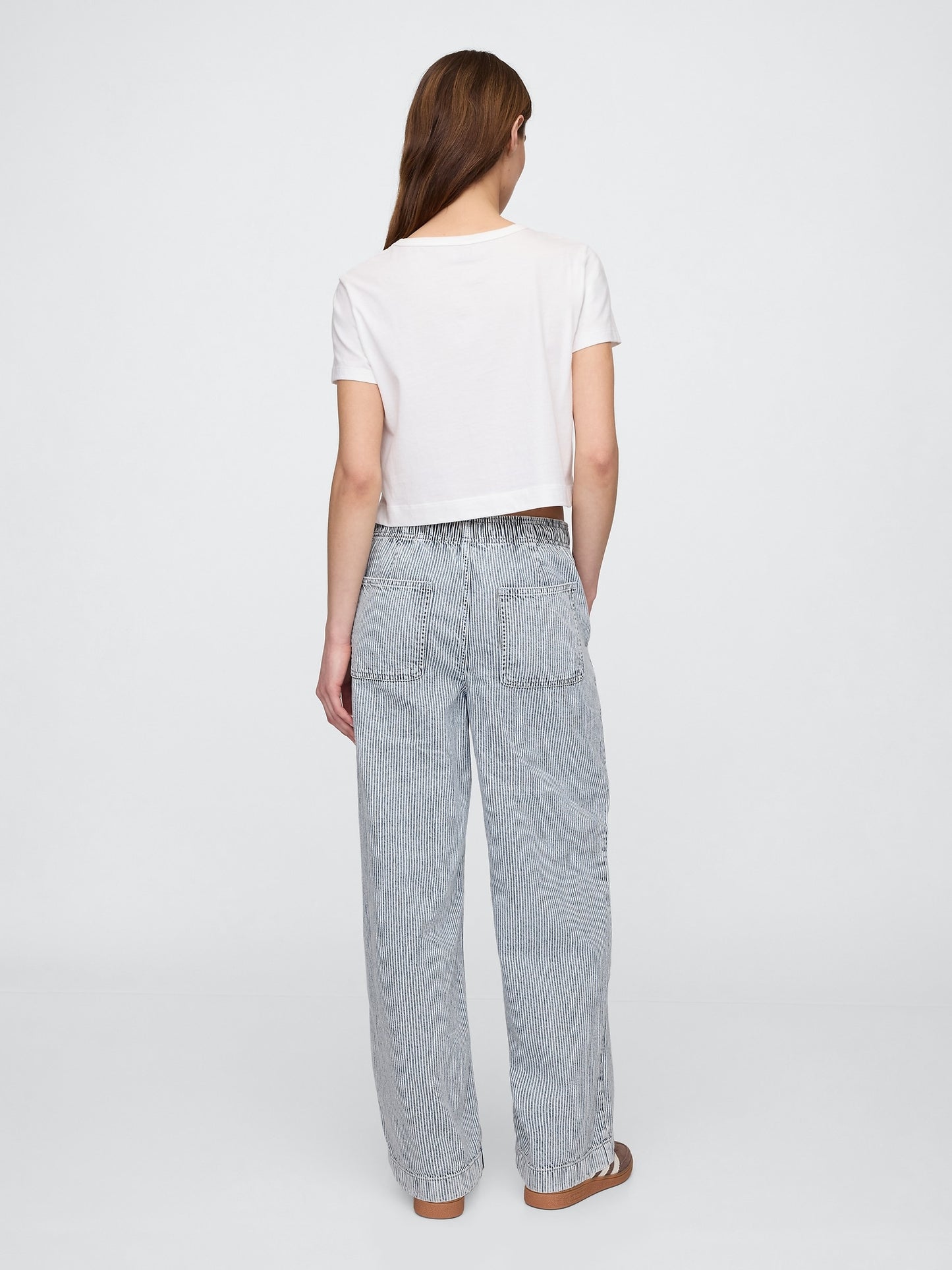 High Rise Seamed Wide-Leg Pull-On Jeans(BUY 2 FREE SHIPPING)