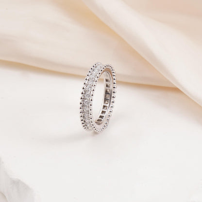 Luxury Full Eternity Ring Band Stacking Ring Wedding Ring Synthetic Moissanite Ring
