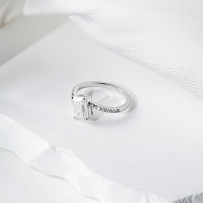 2ct Sparkling Step Cut Engagement Ring Wedding Band Synthetic Moissanite S925 Ring Band Jewelry