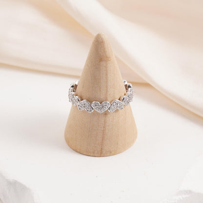 Fall in Heart Eternity Band Ring Synthetic Moissanite Ring Jewelry S925 Perfect Gift