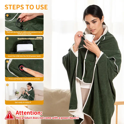 🎅Best Winter Gifts 🔥Favorite Portable Heated Shawl (Buy 2 Free Shipping)