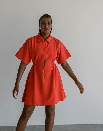 Utility Cinched Zip Dress (Buy 2 Free Shipping)