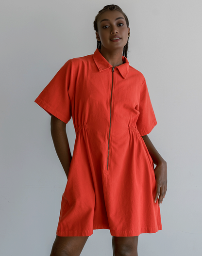 Utility Cinched Zip Dress (Buy 2 Free Shipping)