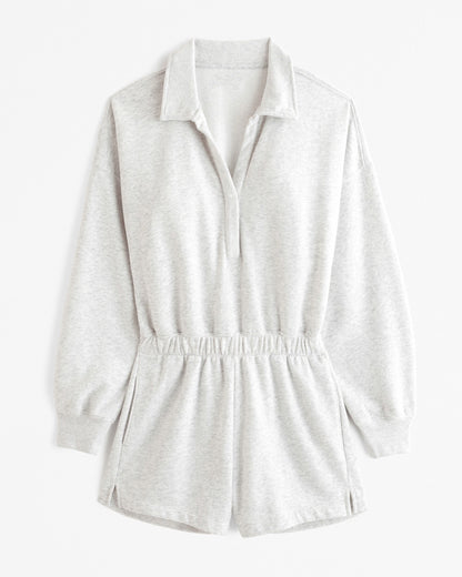Long-Sleeve Polo Fleece Romper(BUY 2 FREE SHIPPING)
