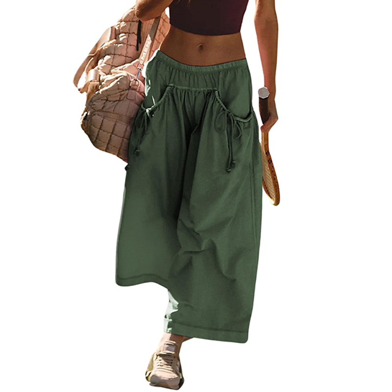 Casual Cropped Wide-Leg Beach Pants(Buy 2 Free Shipping)
