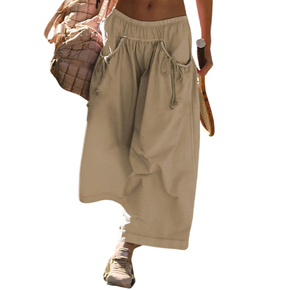 Casual Cropped Wide-Leg Beach Pants(Buy 2 Free Shipping)